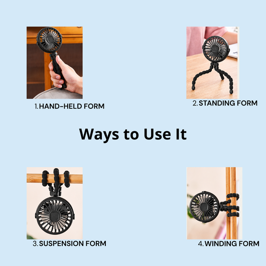 ALURA™ 3-in-1 Flexible Stroller Fan: Cool Breeze