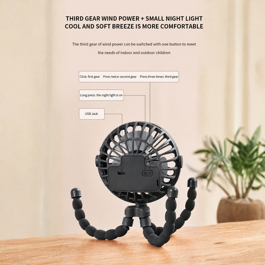 ALURA™ 3-in-1 Flexible Stroller Fan: Cool Breeze
