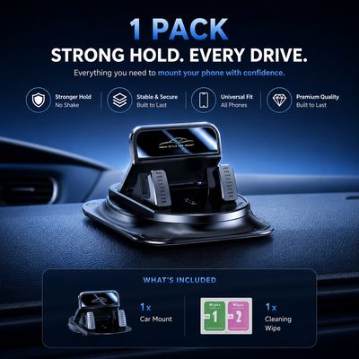 Alura 360° Phone Mount: No-Slip Dashboard Grip