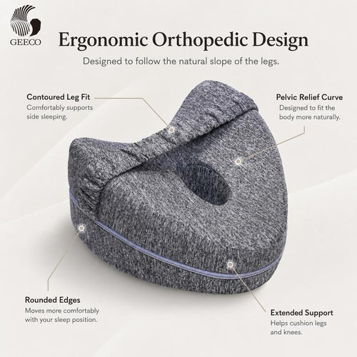 Orthopedic Memory Foam Knee Pillow: Side Sleeper Hip Support