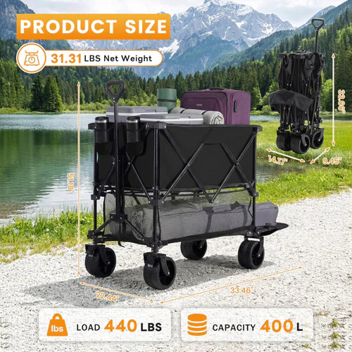 ALURA© DeckWagon: Folding Double-Decker Utility Wagon